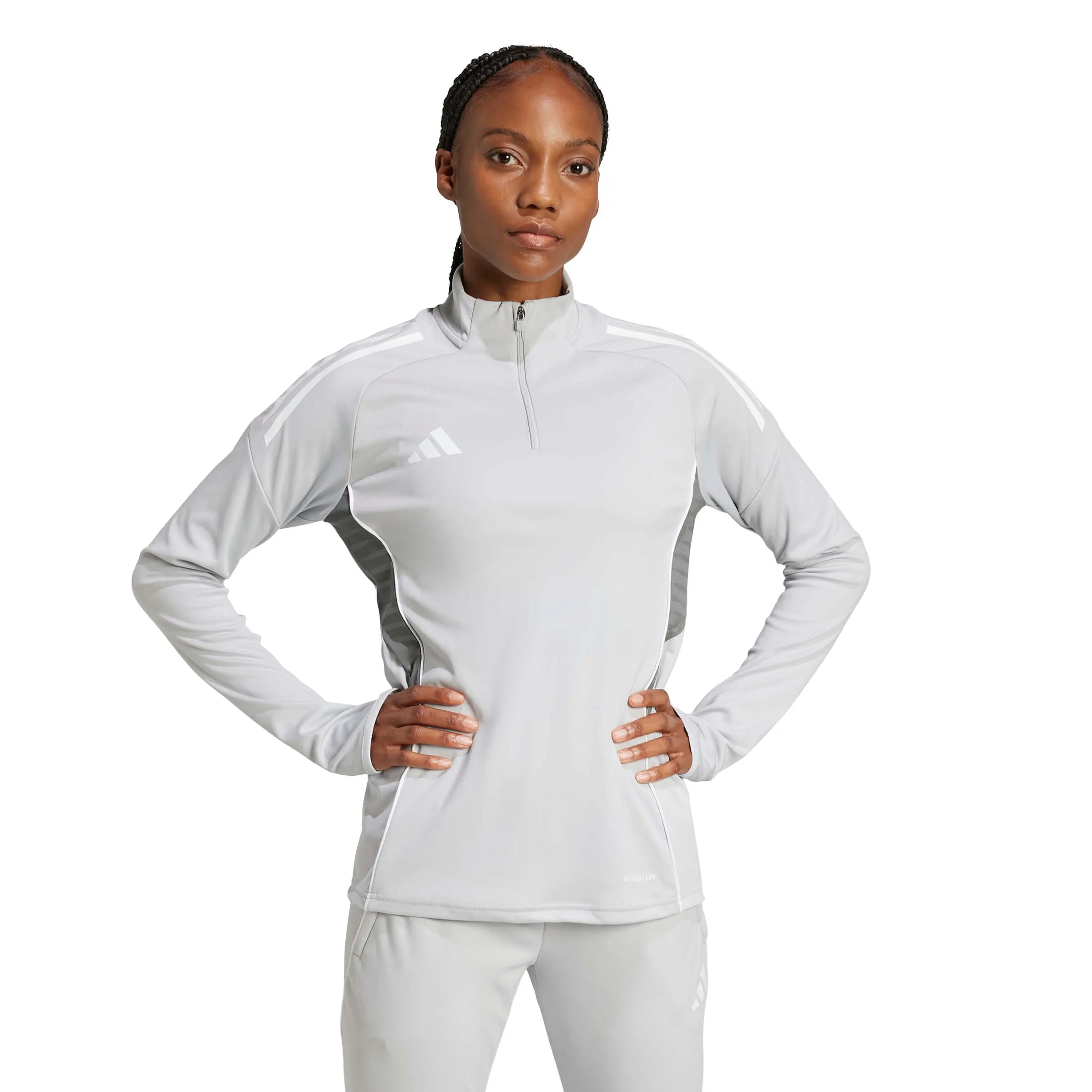 adidas Women's Tiro 25 Competition Training Top Light Grey (Model - Front)