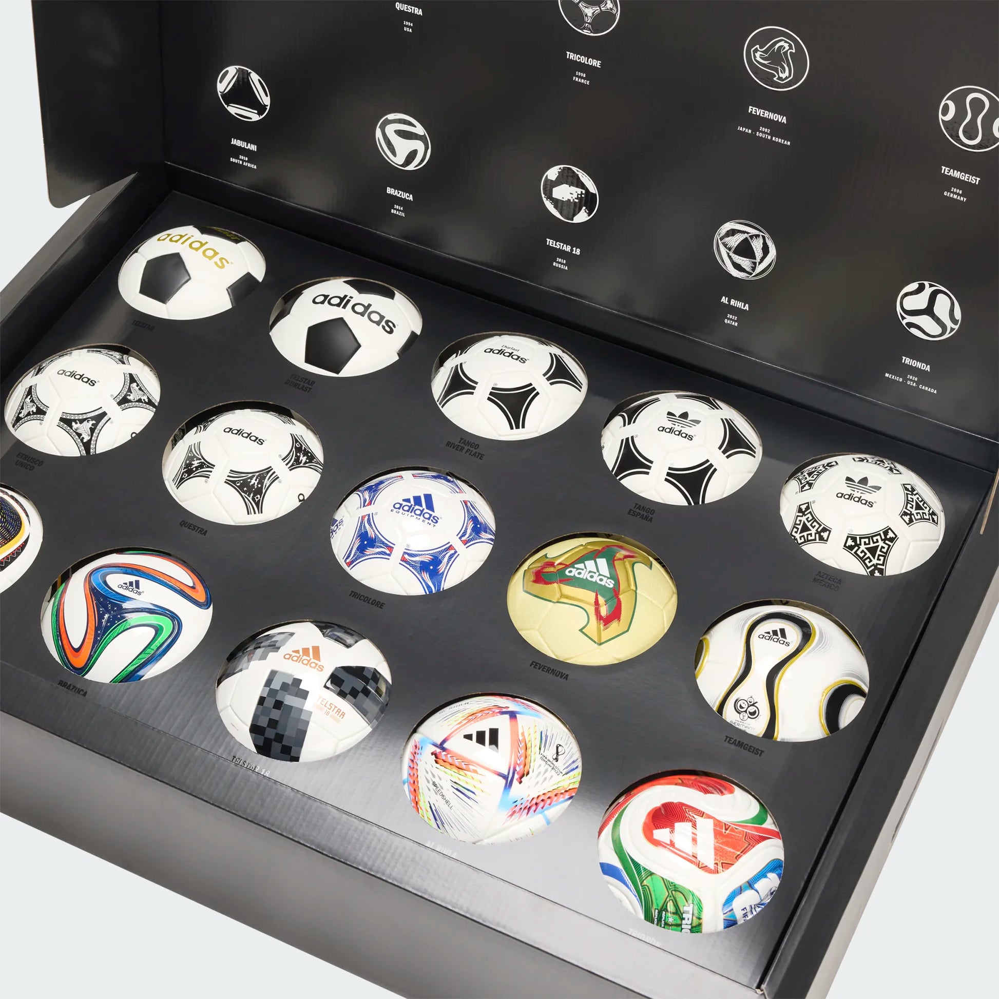 adidas World Cup Historical Mini Ball Set (Box - Open Detail)