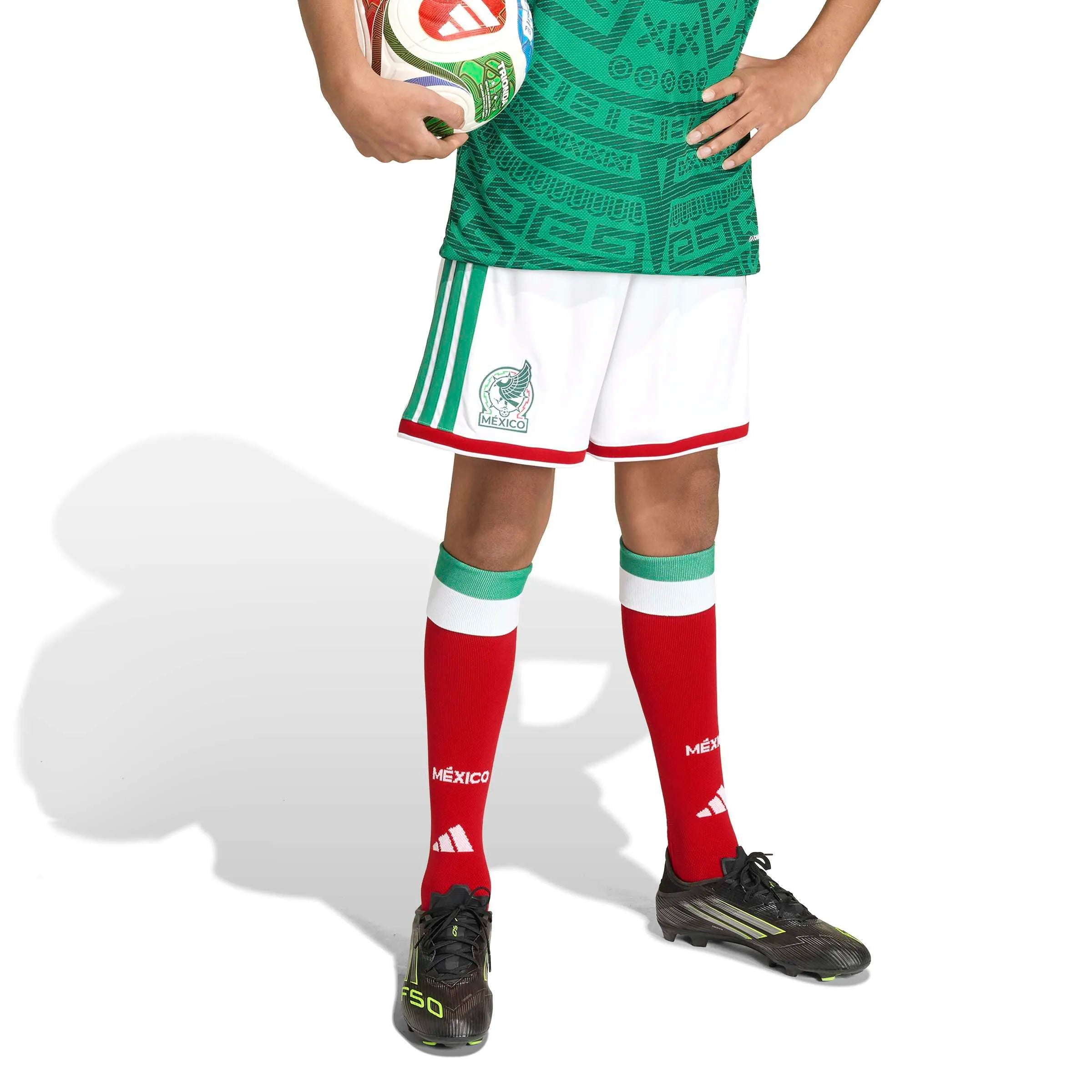 adidas 2026 Mexico Youth Home Shorts (Model - Front)