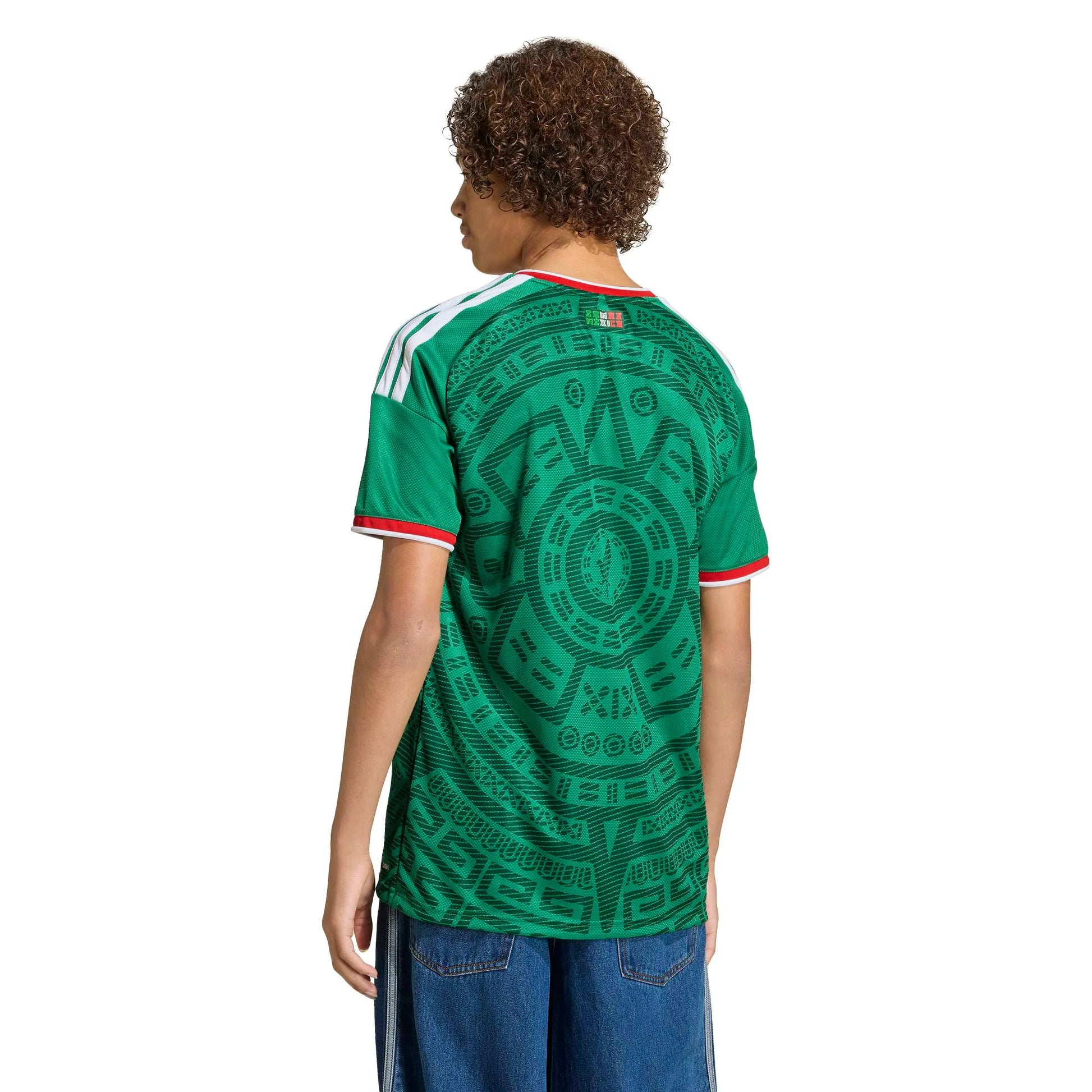 adidas 2026 Mexico Youth Stadium Home Soccer Jersey (Model - Back)