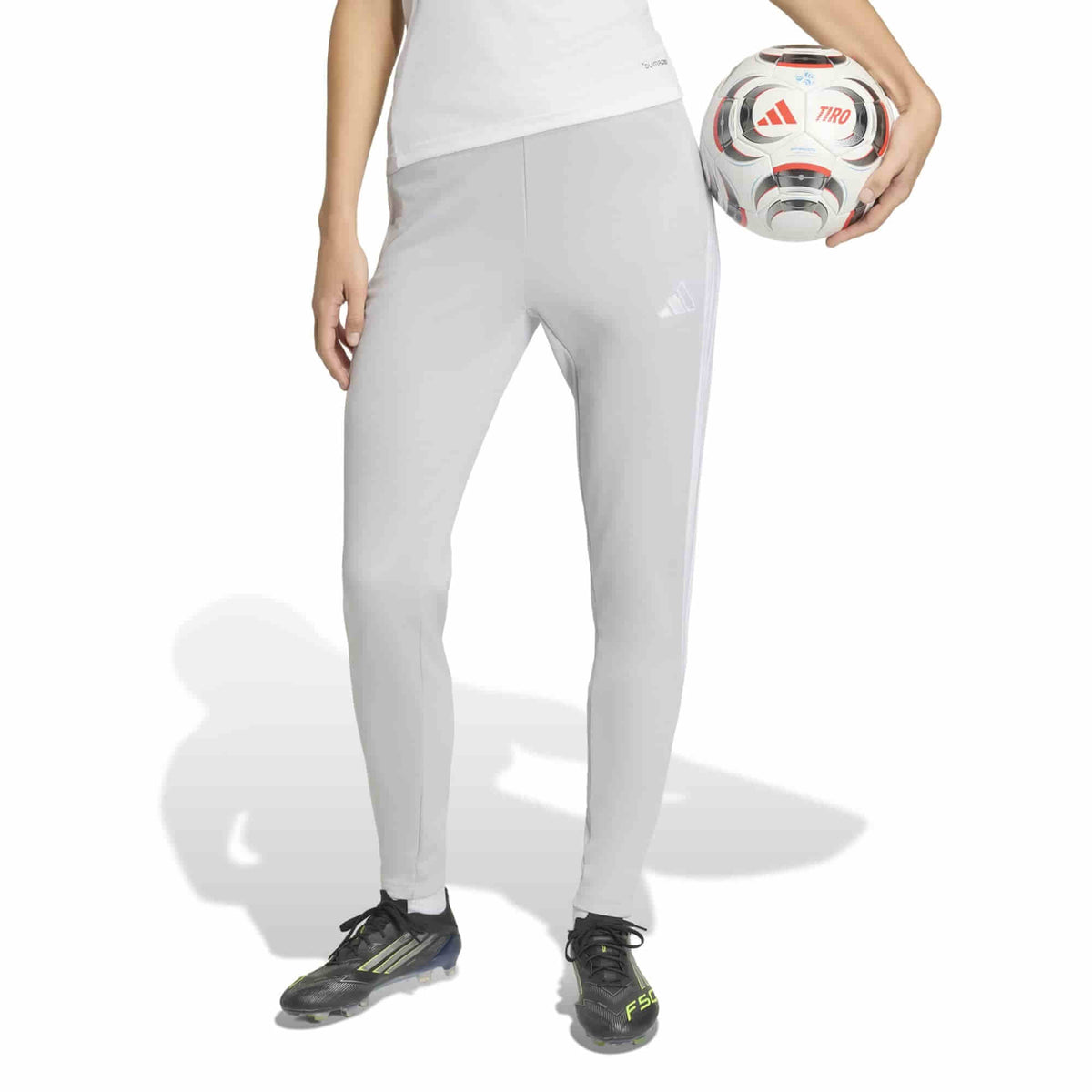 adidas Tiro 26 Women's League Pants Light Grey/White (Model - Front)