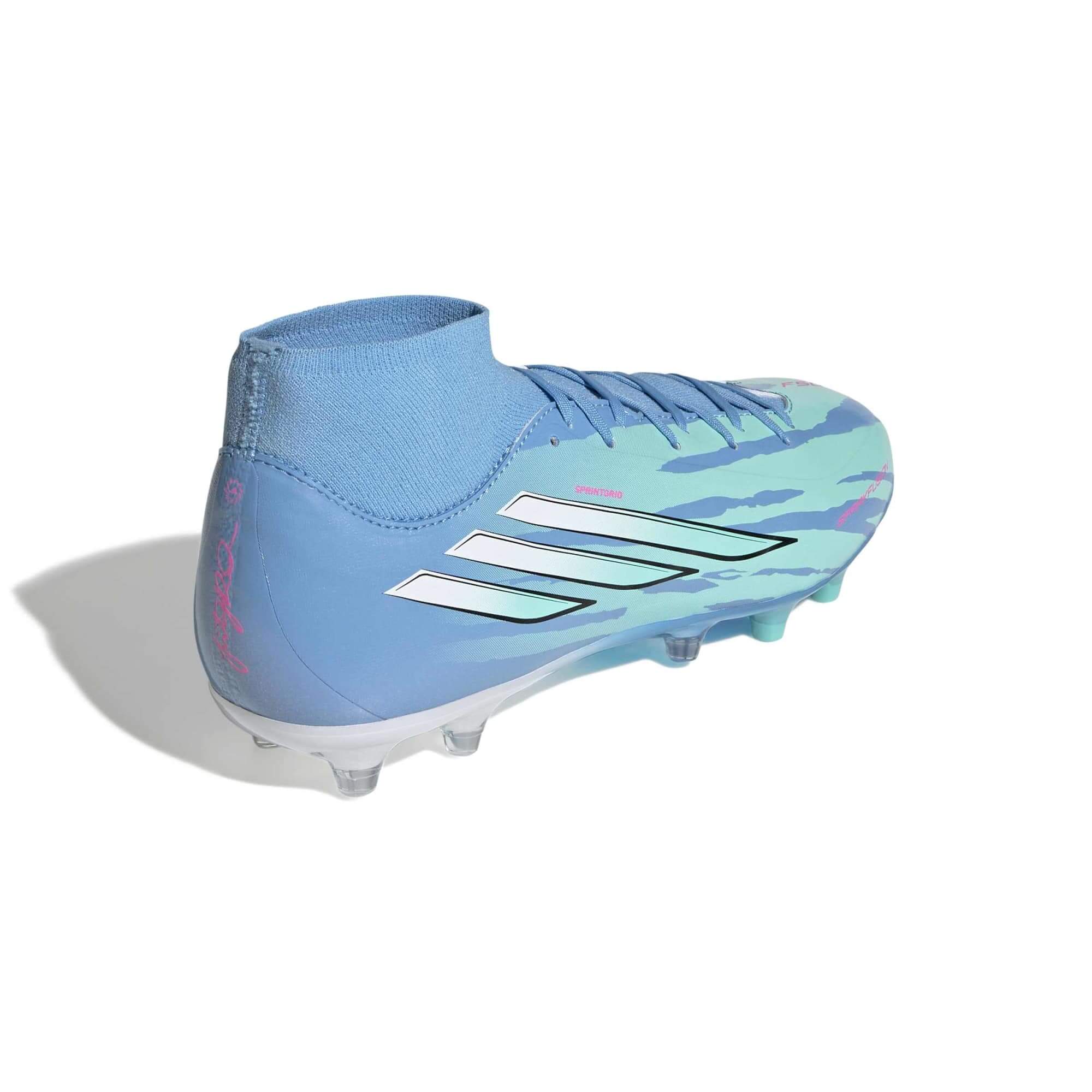 adidas Women's F50 Sparkfusion League Firm-Artificial Soccer Cleats - Trinity Rodman (Lateral - Back)