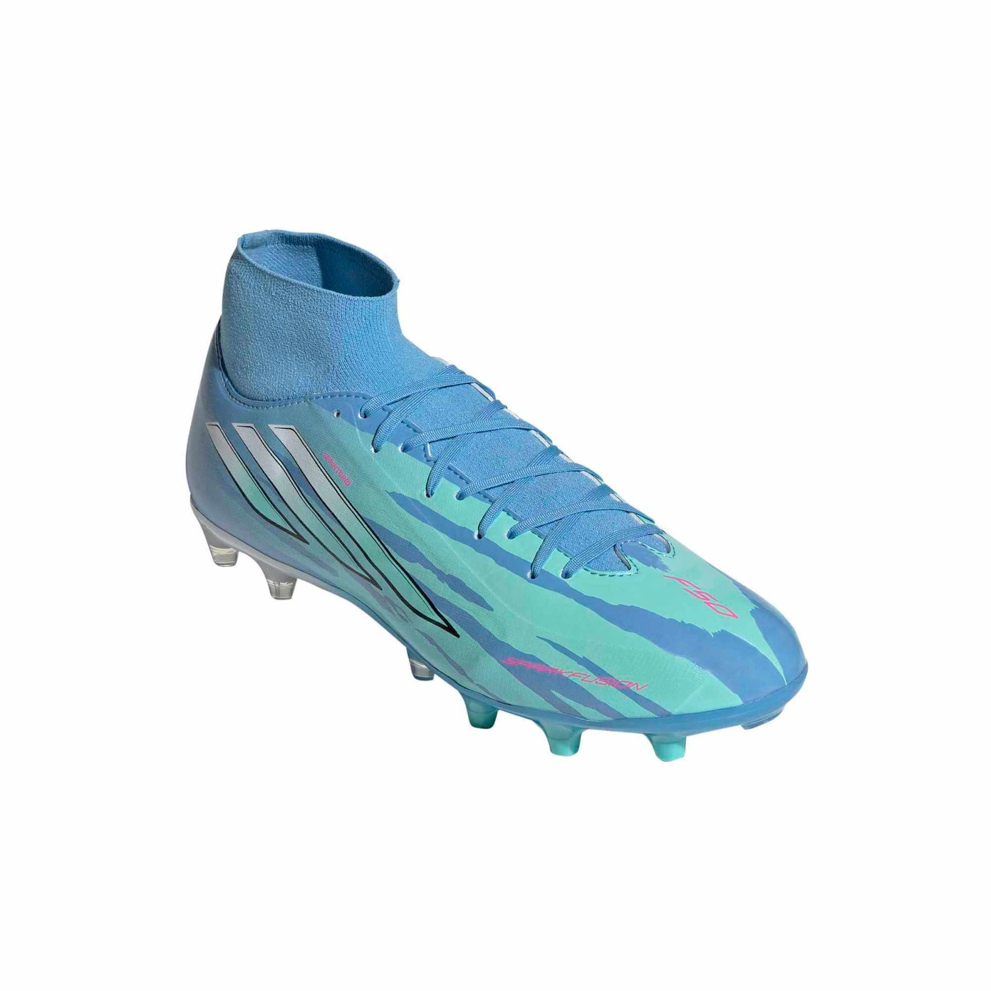 adidas Women's F50 Sparkfusion League Firm-Artificial Soccer Cleats - Trinity Rodman (Lateral - Front)