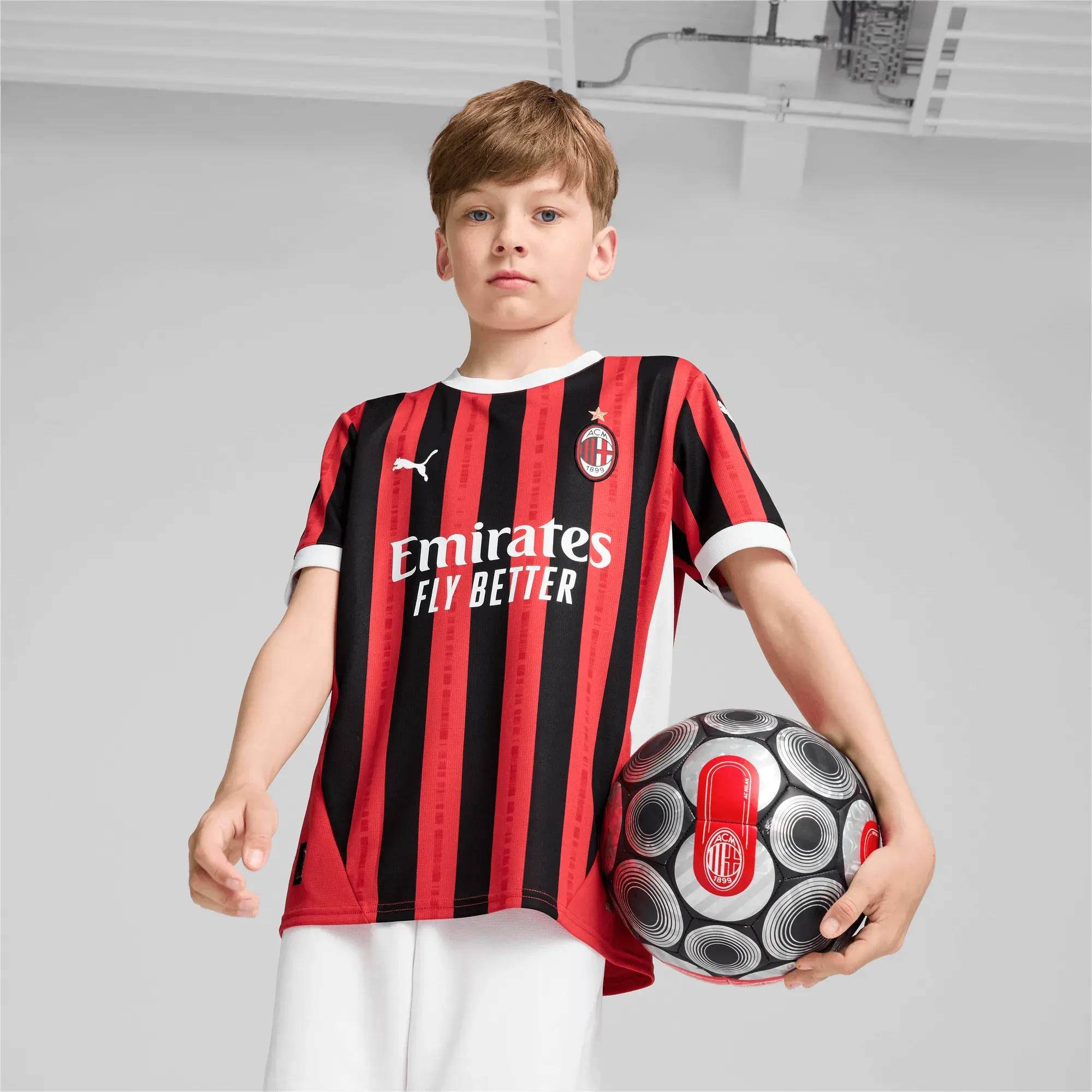 Puma 2024-25 AC Milian Youth Stadium Home Jersey (Model - Front)
