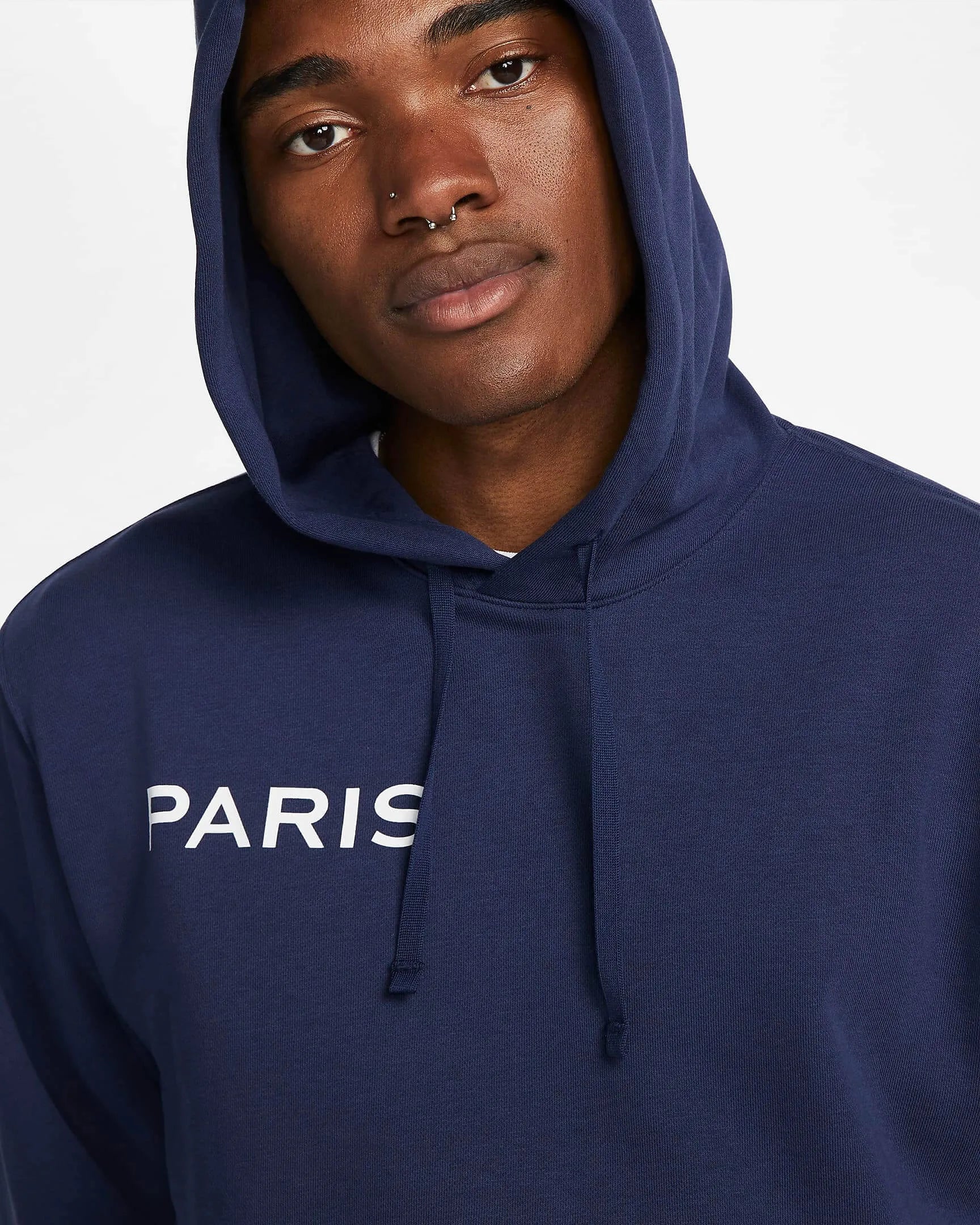 Nike 2022-23 PSG GFA Fleece Hoodie - Midnight Navy-White (Detail 1)