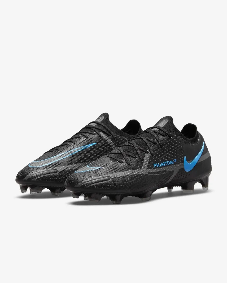 Nike Phantom GT2 Elite FG - Black-Blue (Pair - Diagonal)