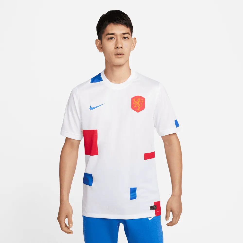 Nike Netherlands Women's EC22 (Men's Cut) Away Jersey - White-Soar (Model - Front)