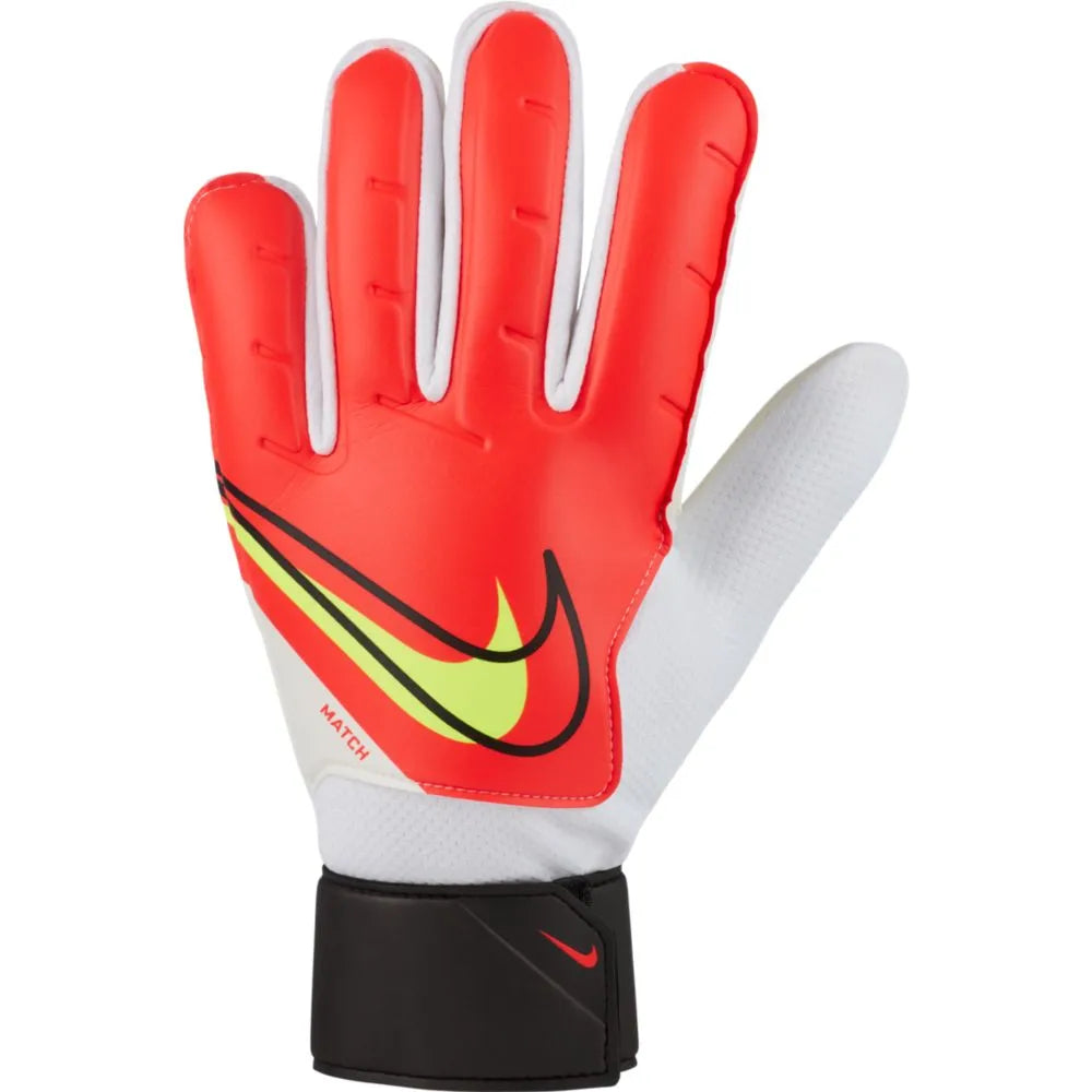 Nike Match Goalkeeper Gloves - Bright Crimson-Volt (Single - Outer)
