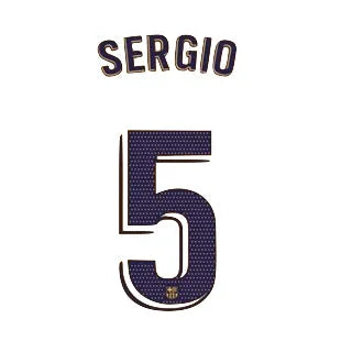 Barcelona 2019/20 Away Sergio #5 Jersey Name Set