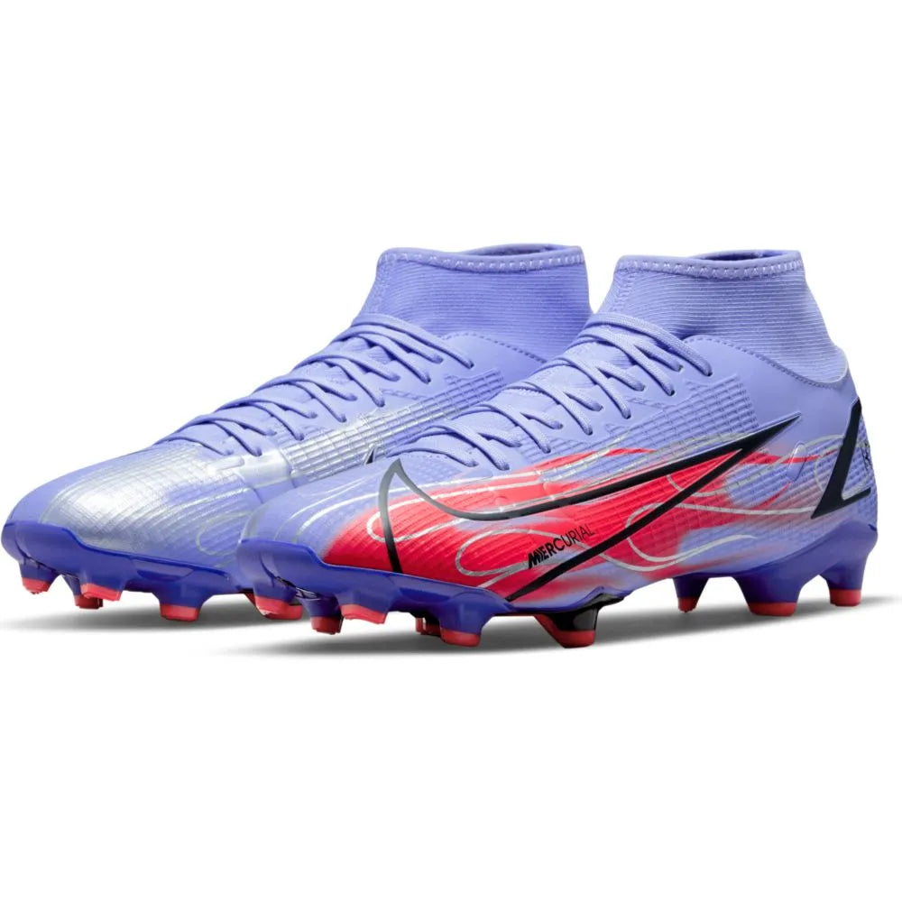 Nike Superfly 8 Academy KM FG-MG - Light Thistle-Bright Crimson (Pair - Diagonal)