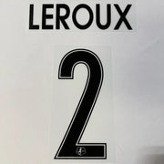 Angel City 2023- Away Leroux #2 Jersey Name Set