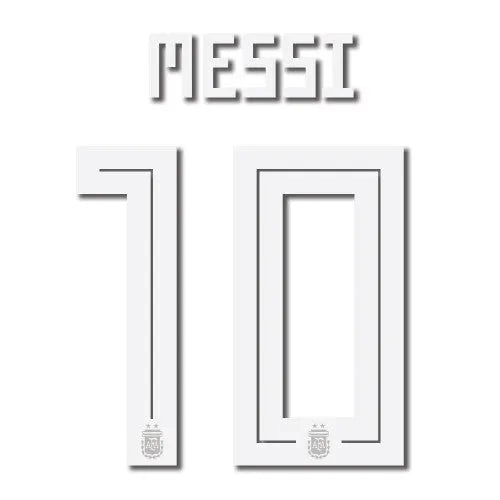 Argentina 2018 Away Messi #10 Jersey Name Set