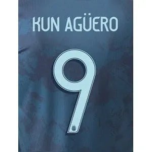 Argentina 2020/21 Away Kun Aguero #9 Jersey Name Set