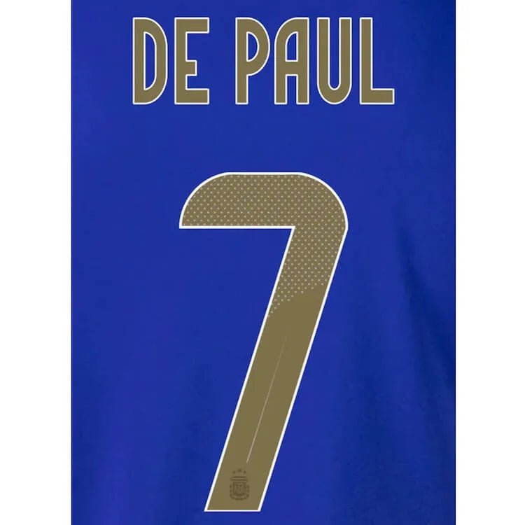 Argentina 2024/25 Away De Paul Youth #7 Jersey Name Set (Back)