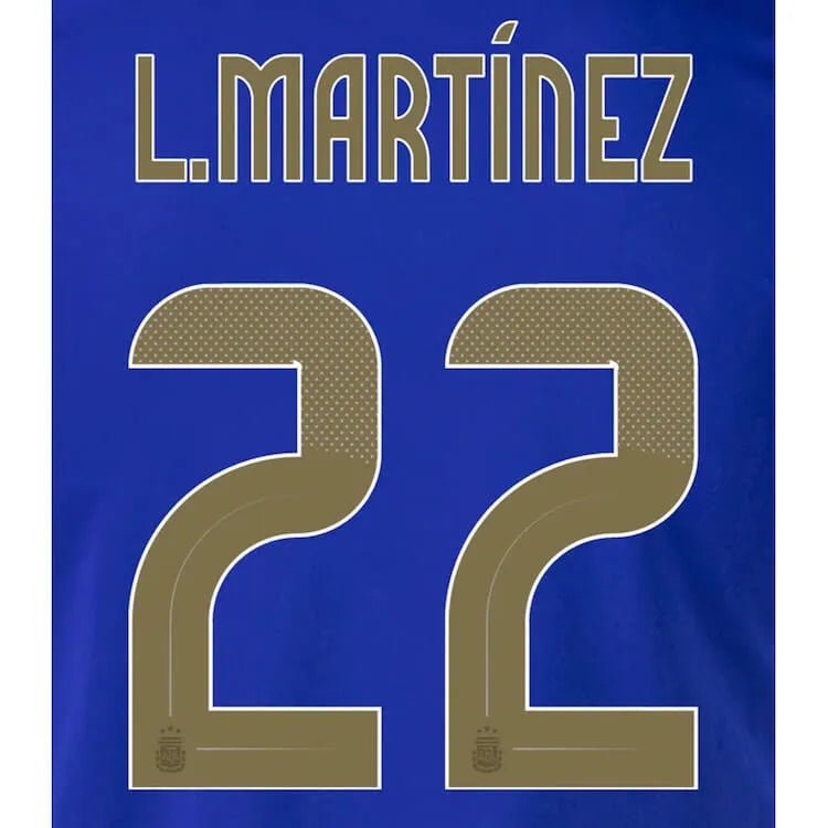 Argentina 2024/25 Away L. Martinez #22 Youth Jersey Name Set (Back)