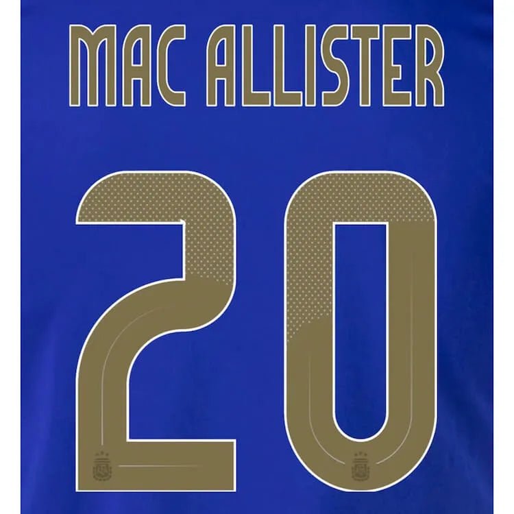 Argentina 2024/25 Away Mac Allister #8 Youth Jersey Name Set (Back)