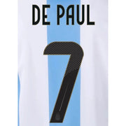 Argentina 2024/25 Home De Paul #7 Youth Jersey Name Set (Back)