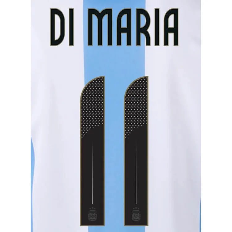 Argentina 2024 25 Home Di Maria #11 Jersey Name Set (Back)