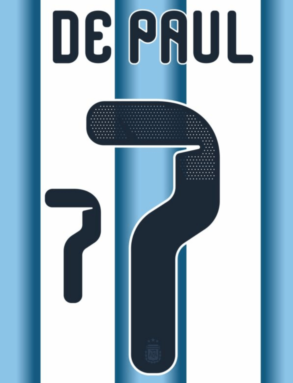 Argentina 2026- Home DE PAUL #7 Official Name Set