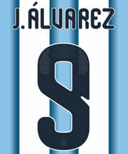 Argentina 2026- Home J. Alvarez #9 Official Name Set
