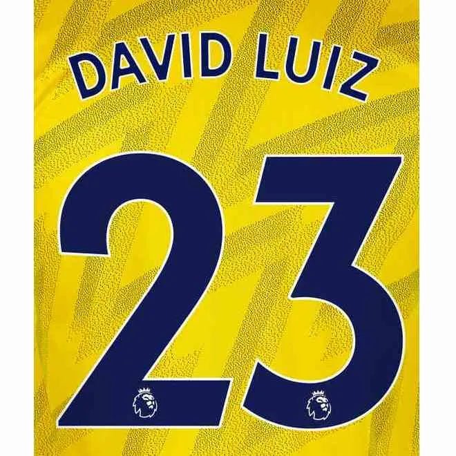 Arsenal 2019/20 Away David Luiz #23 Jersey Name Set