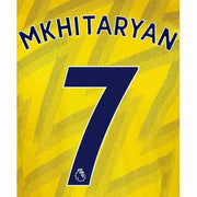 Arsenal 2019/20 Away Mkhitaryan #7 Jersey Name Set