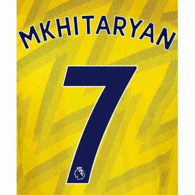 Arsenal 2019/20 Away Mkhitaryan #7 Jersey Name Set