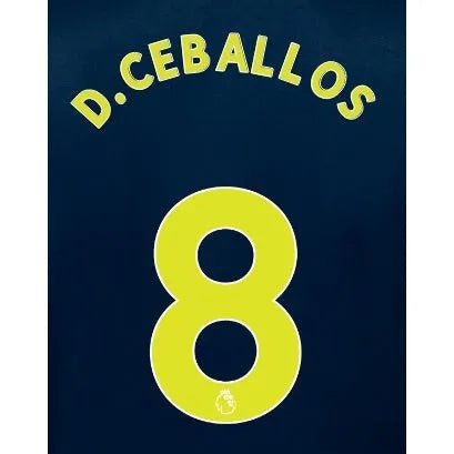 Arsenal 2019/20 Third D. Ceballos #8 Jersey Name Set