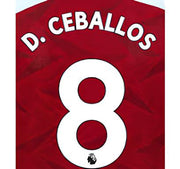 Arsenal 2019/22 Home D. Ceballos #8 Jersey Name Set