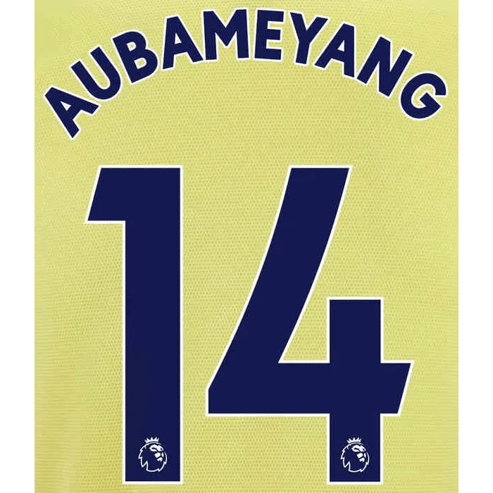 Arsenal 2021/22 Away Aubameyang #14 Jersey Name Set-Navy