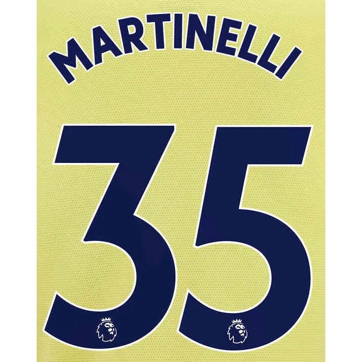 Arsenal 2021/22 Away Martinelli #35 Jersey Name Set-Navy