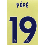 Arsenal 2021/22 Away Pepe #19 Jersey Name Set-Navy