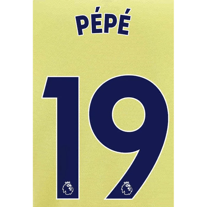 Arsenal 2021/22 Away Pepe #19 Jersey Name Set-Navy