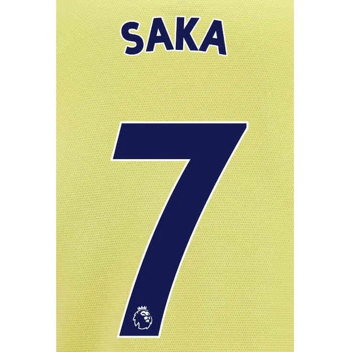 Arsenal 2021/22 Away Saka #7 Jersey Name Set  (Main)