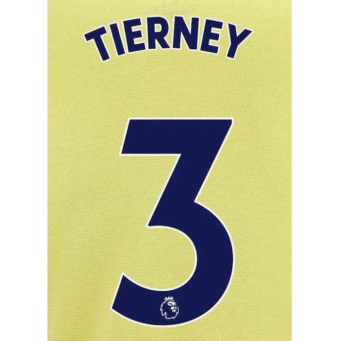 Arsenal 2021/22 Away Tierney #3 Jersey Name Set (Main)