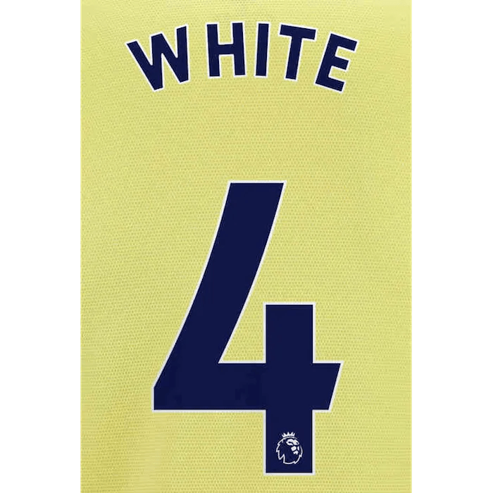 Arsenal 2021/22 Away White #4 Jersey Name Set Navy