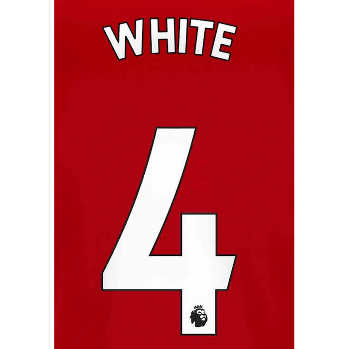 Arsenal 2021/22 Home White #4 Jersey Name Set White