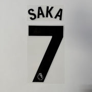Arsenal 2023-Away Saka #7 Jersey Name Set-Black