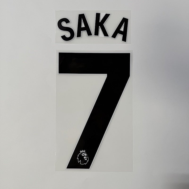 Arsenal 2023-Away Saka #7 Jersey Name Set-Black