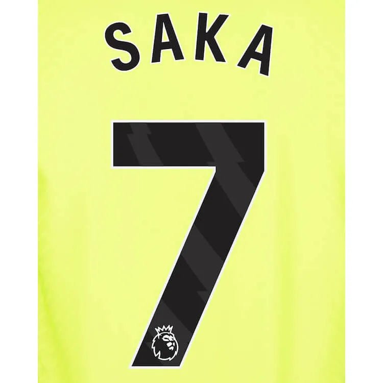 Arsenal 2023-Away Saka #7 Youth Jersey Name Set-Black