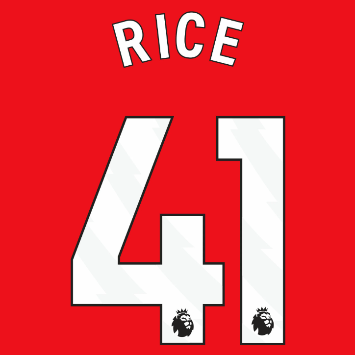Arsenal 2023-Home Rice #41 Jersey Name Set-White