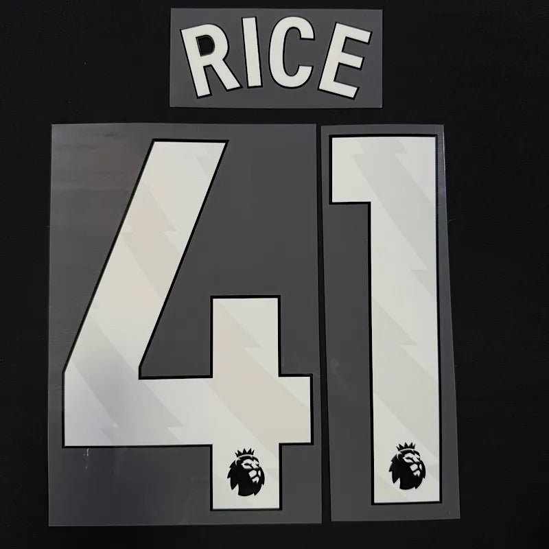 Arsenal 2023/24 Home Rice #41 Youth Jersey Name Set-White