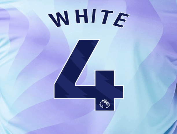 Arsenal 2024-Third WHITE #4 Official Name Set-Navy