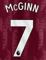 Aston Villa 2025-Home MCGINN #7 Official Name Set-White