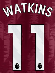 Aston Villa 2025-Home WATKINS #11 Official Name Set-White