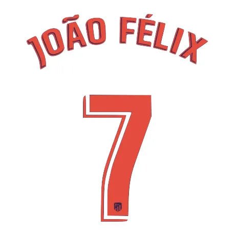 Atletico Madrid 2020/21 Away Joao Felix #7 Jersey Name Set