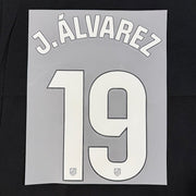 Atletico Madrid 2024/25 Home J. ALVAREZ #19 Jersey Name Set