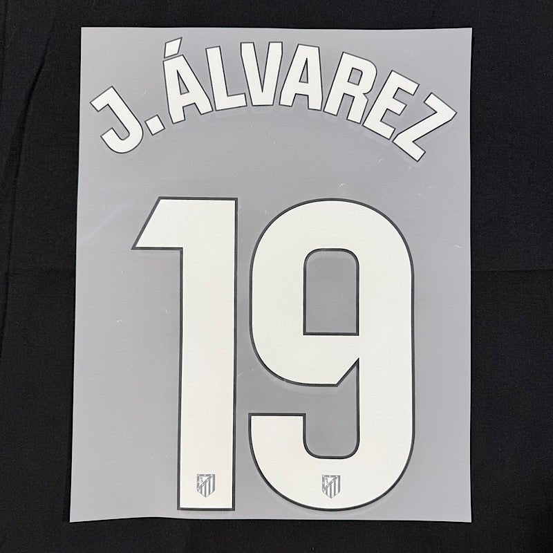 Atletico Madrid 2024/25 Home J. ALVAREZ #19 Jersey Name Set