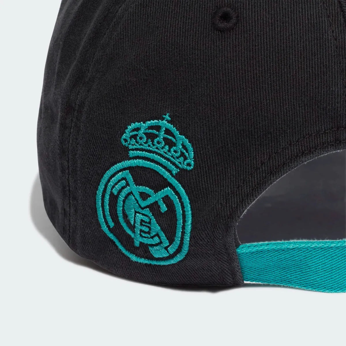 Adidas 2021-22 Real Madrid Dad Cap - Black-Blast Emerald (Detail 2)