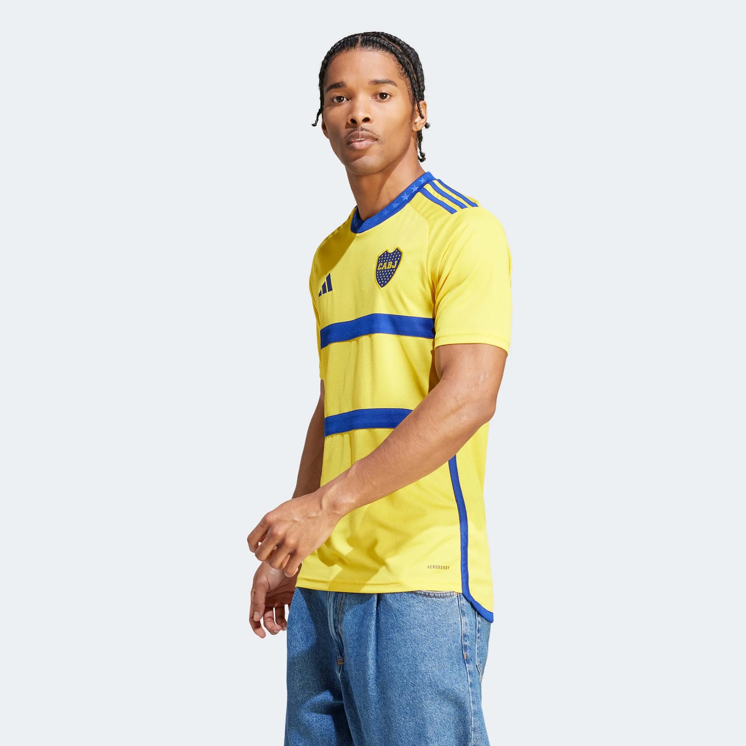 adidas 2023-24 Boca Juniors Men's Stadium Away Jersey (Model - Side)